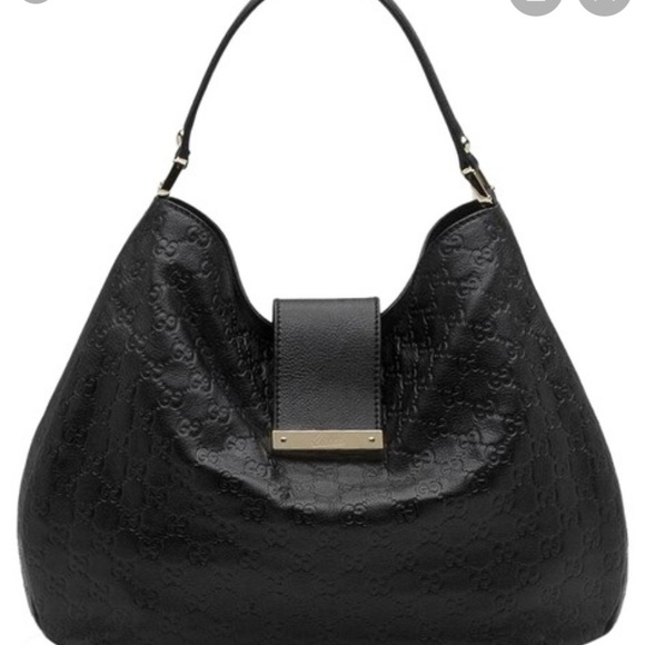 Vintage! Black Guccissima Leather hobo handbag - Picture 1 of 7